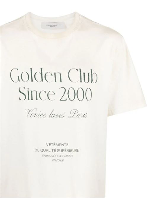 T-shirt con stampa slogan effetto invecchiato Golden Goose | GMP01220P00133311740